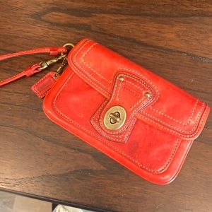 Coach Red Wristlet purse